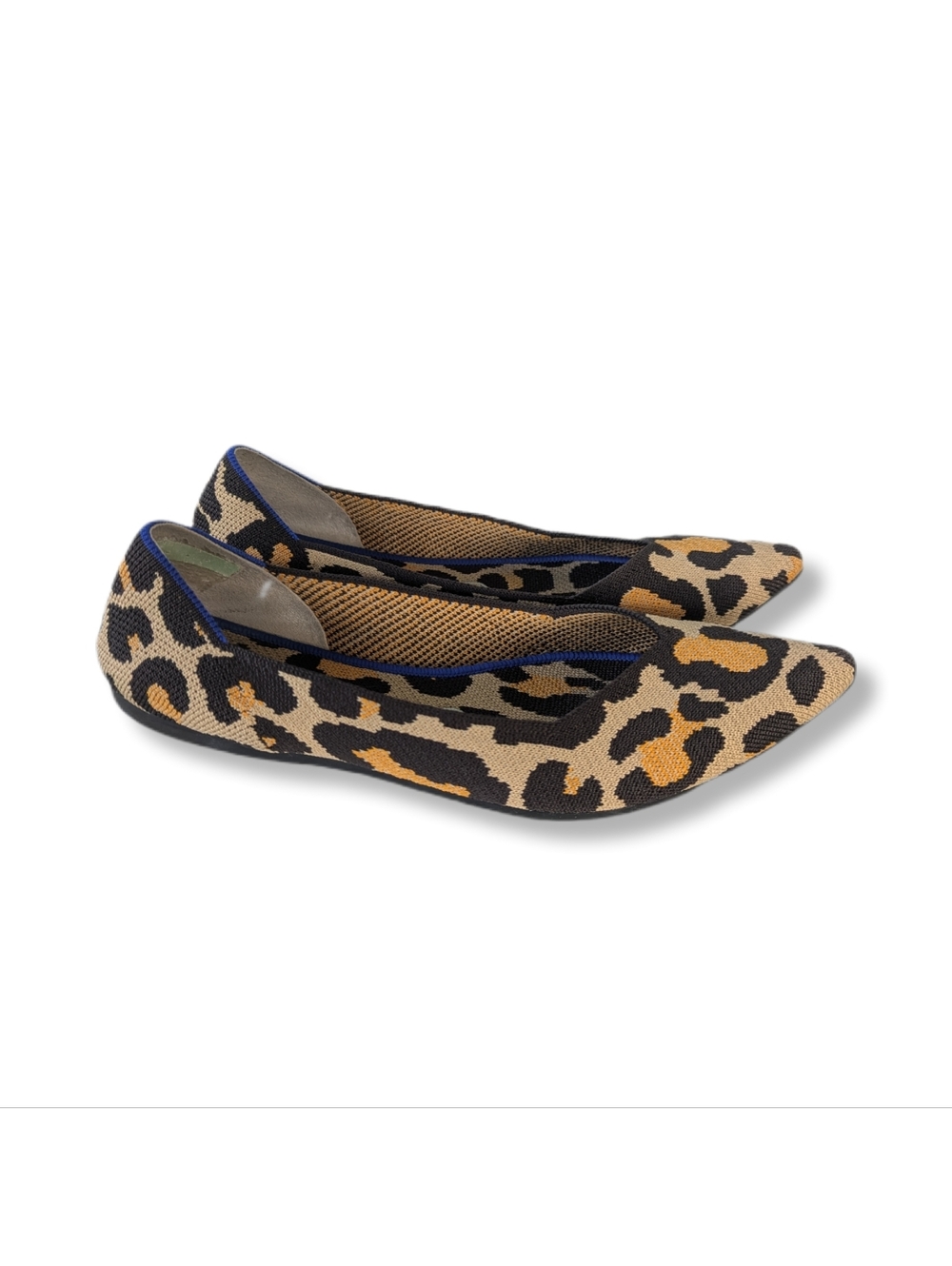 Rothy's Women's The Point Big Cat Leopard Print Flats